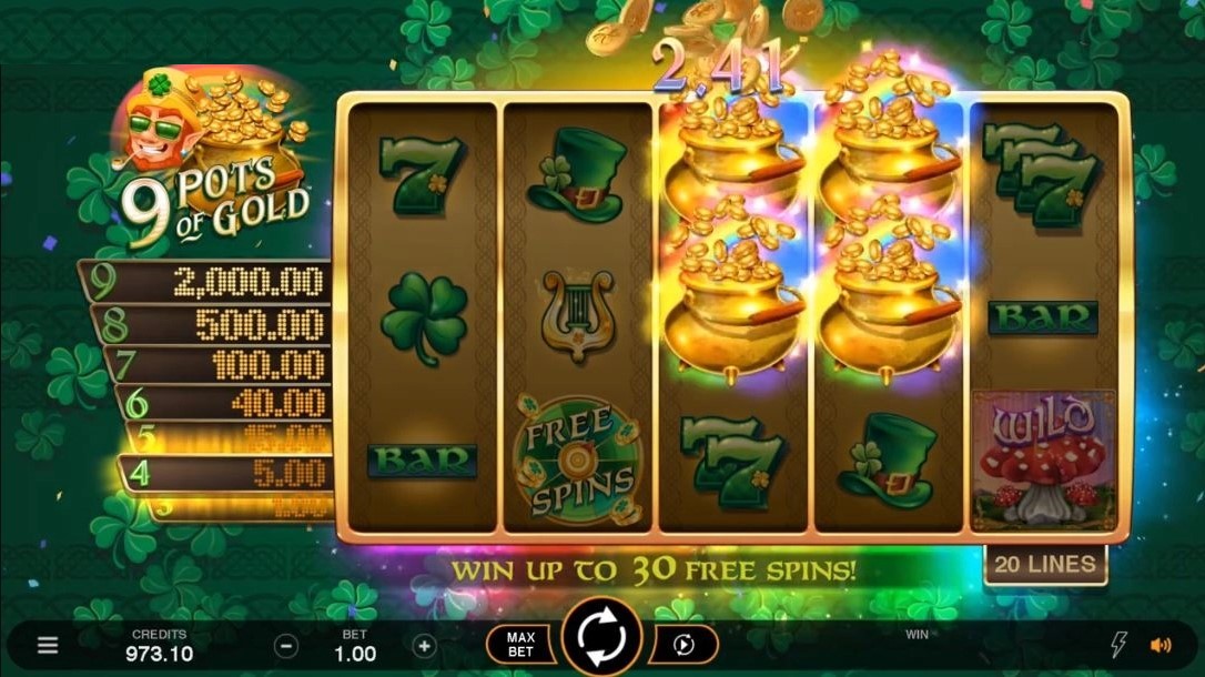 9 Pots of Gold Slots UK Game Play