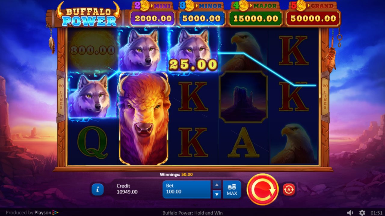 Buffalo Power Hold and Win Slot Win