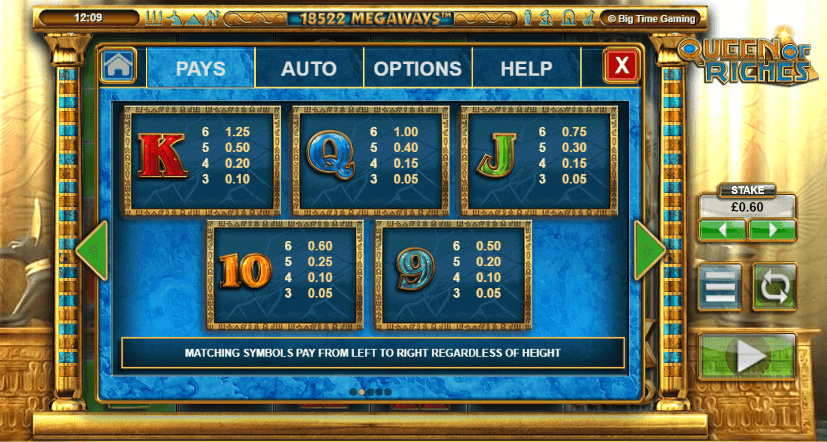 Queen of Riches Slot Symbols