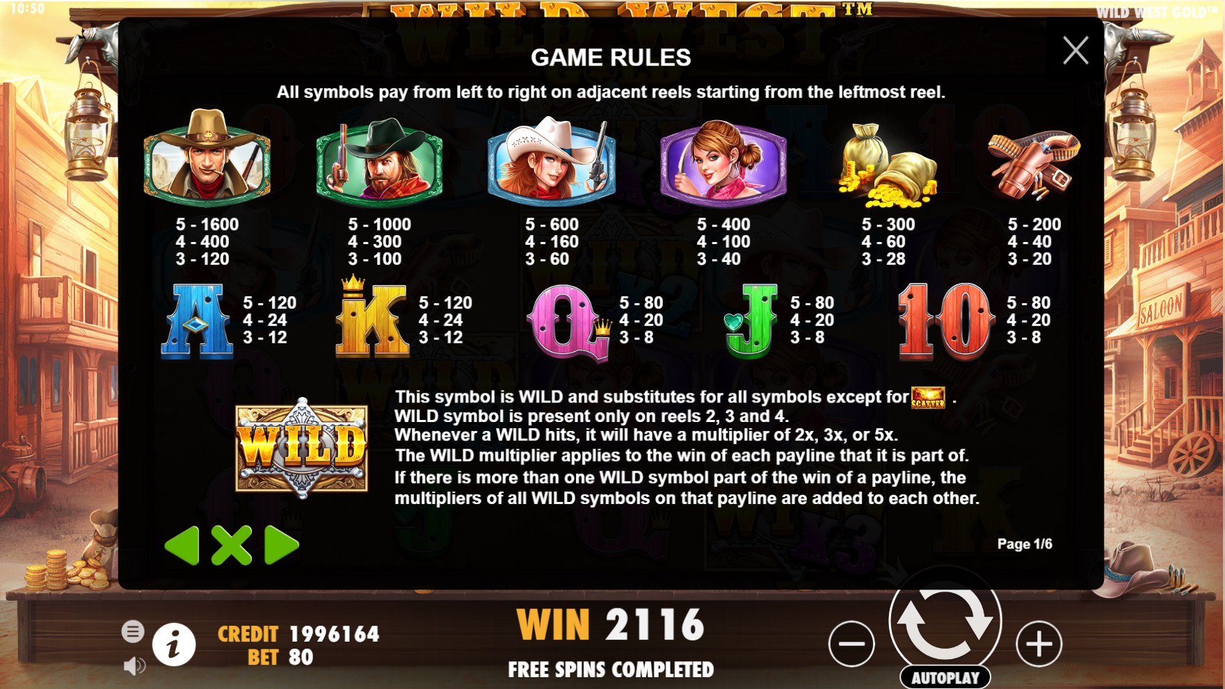 Wild West Gold Slot Symbols