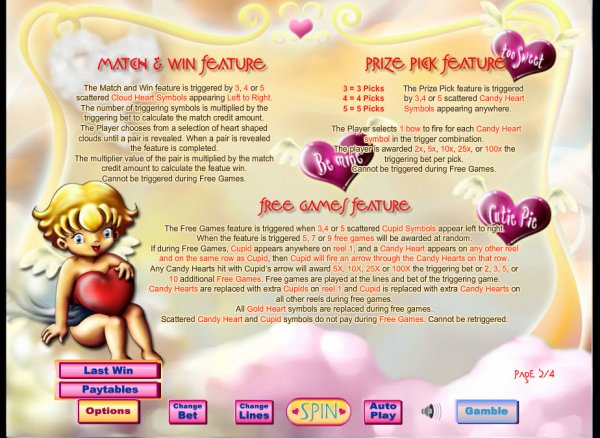 Cupid’s Arrow Slot Bonus Games