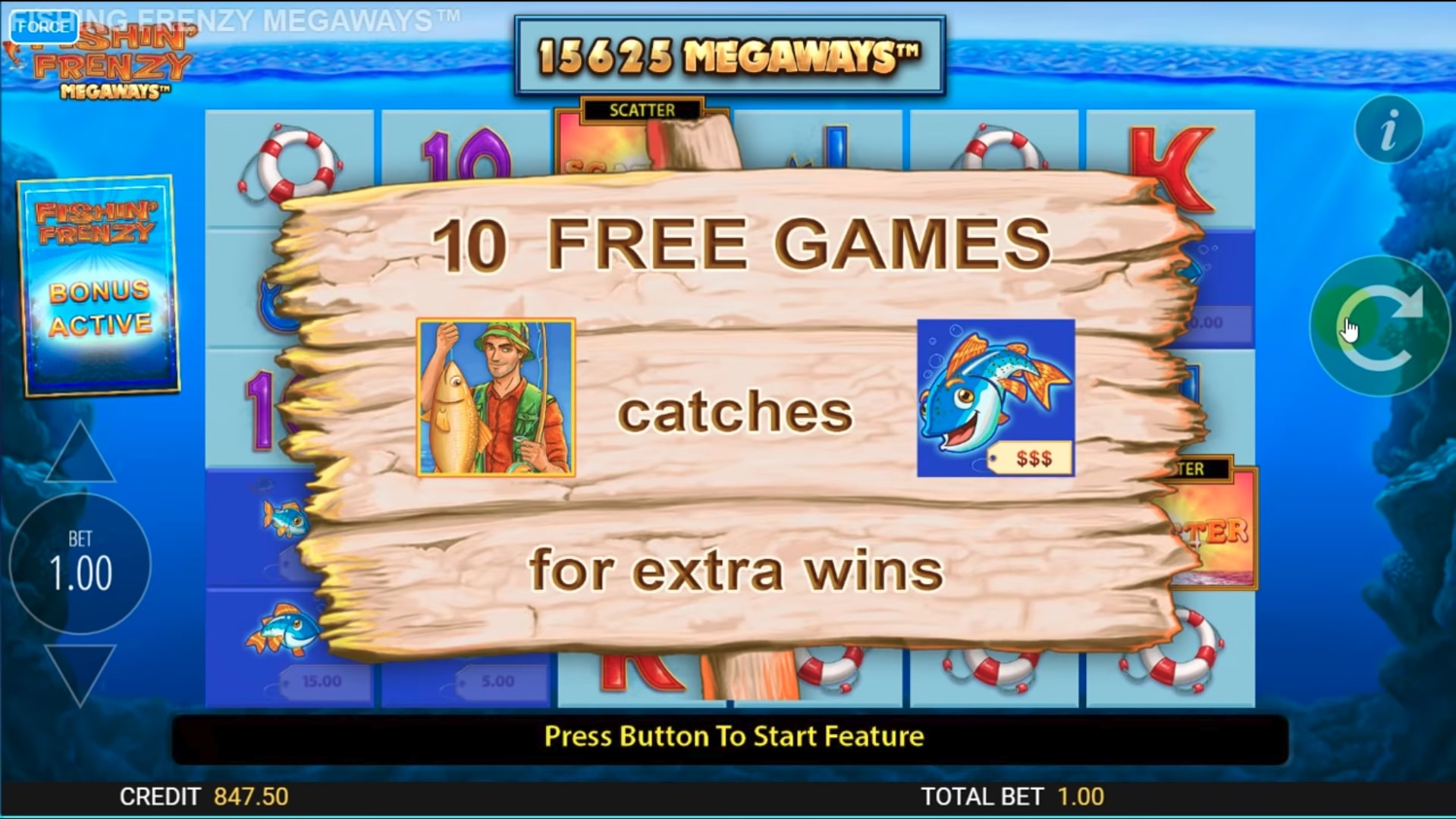 Fishin Frenzy MegaWays Bonus Games