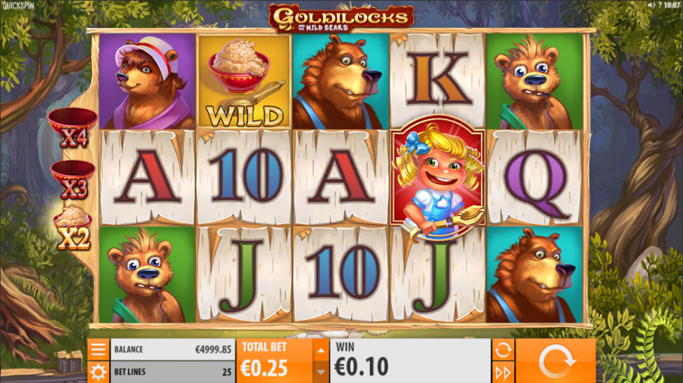 Goldilocks and the Wild Bears video slot gameplay