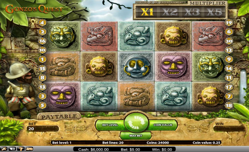 Gonzos Quest gameplay casino