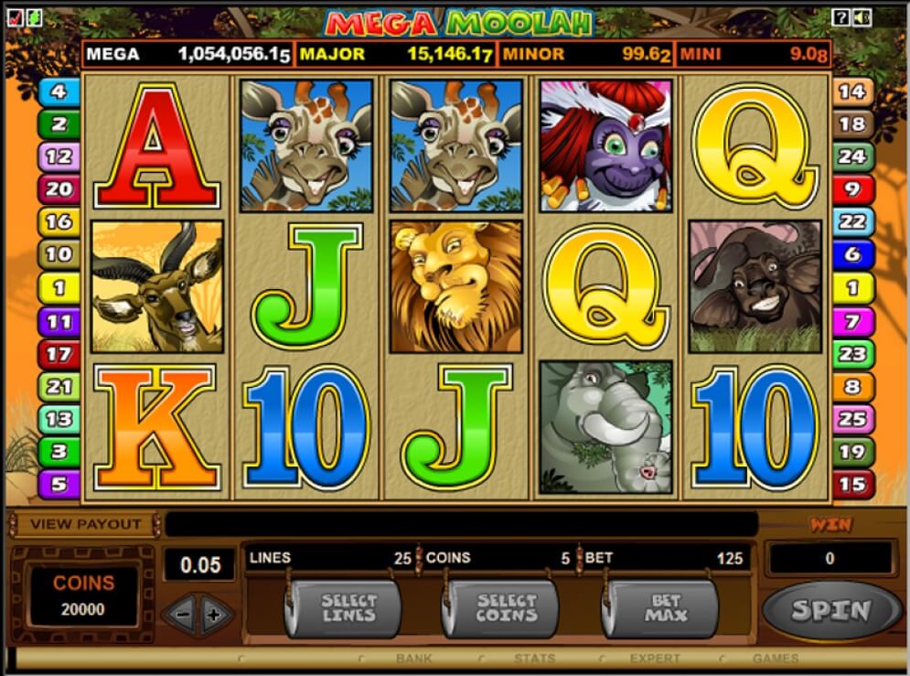 Mega Moolah slot gameplay