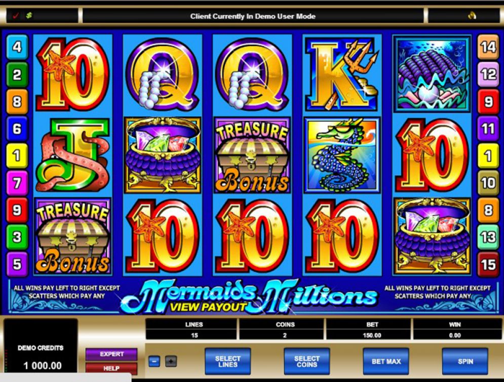 Mermaid Millions casino gameplay