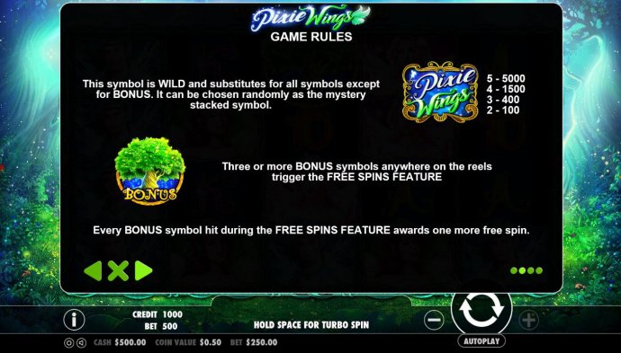 Pixie Wings Slot Symbols