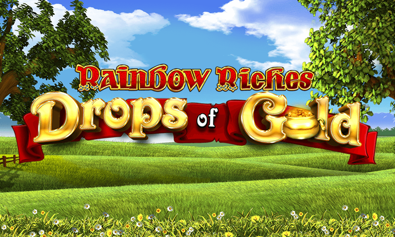 Rainbow Riches Drops of Gold Slot Banner