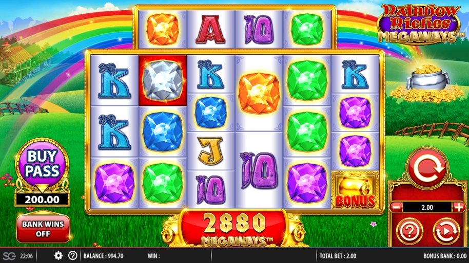 Rainbow Riches Megaways Slot Gameplay