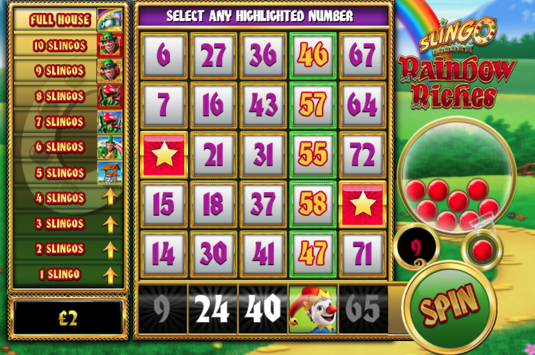 Slingo Rainbow Riches Slot Gameplay