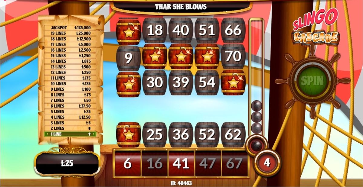 Slingo Cascade Slots Gameplay