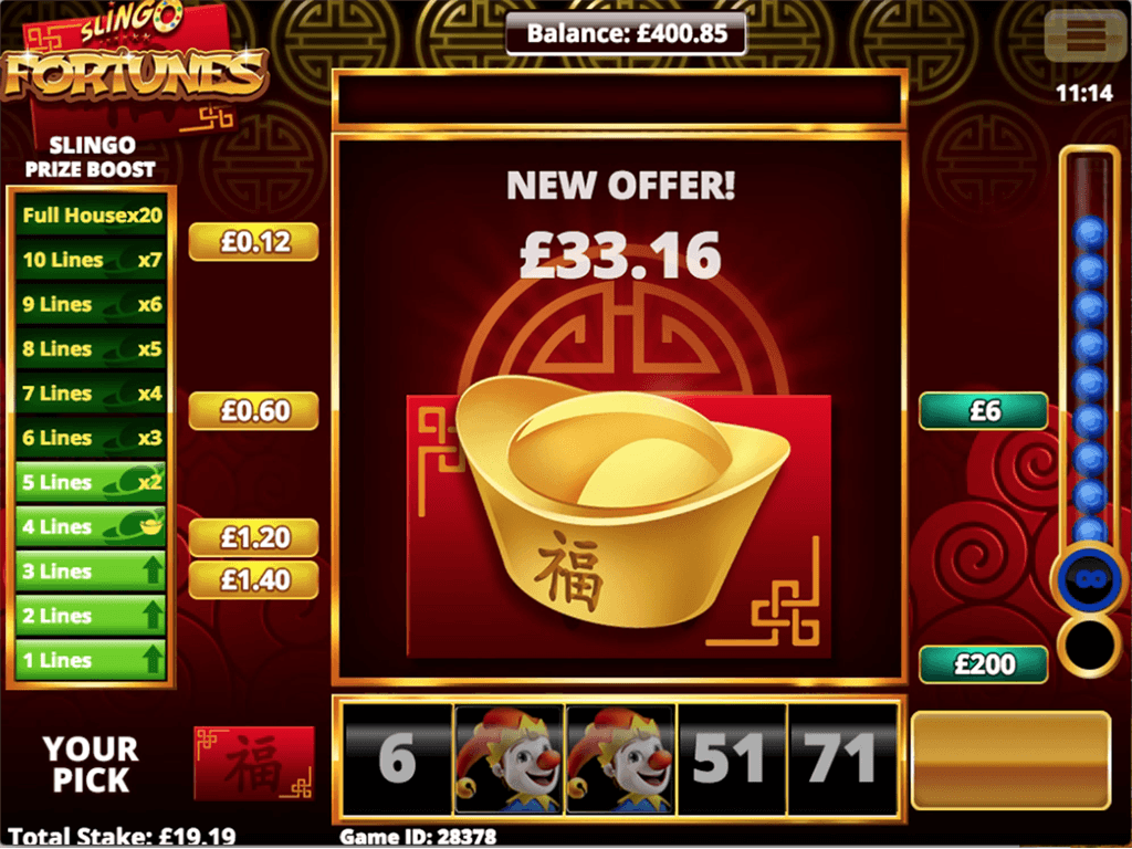 Slingo Fortunes Slot Bonus Features