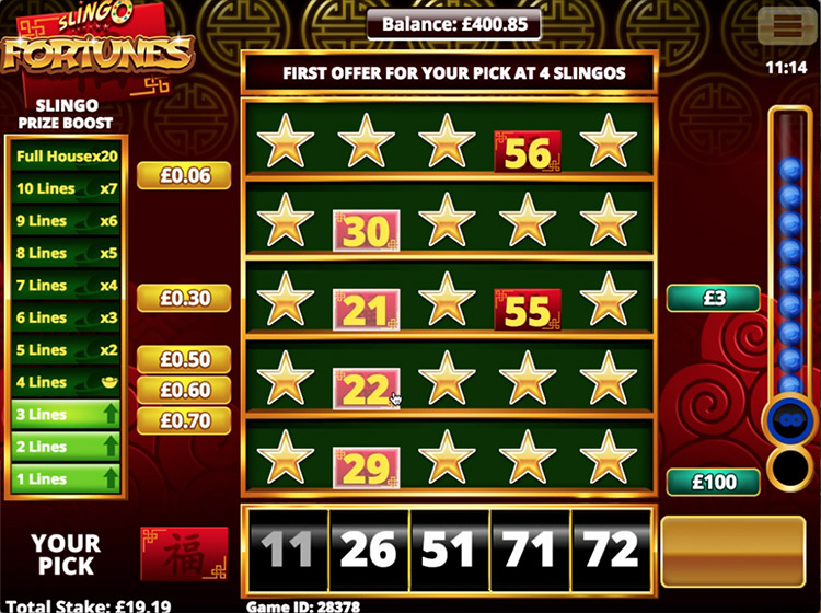 Slingo Fortunes Slot Gameplay