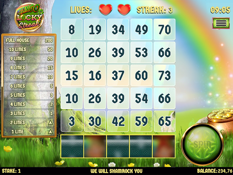 Slingo Lucky Streak Slot Gameplay