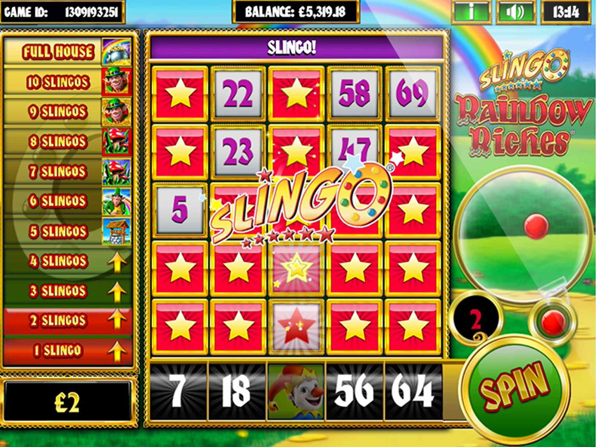 Slingo Rainbow Riches Slots Win