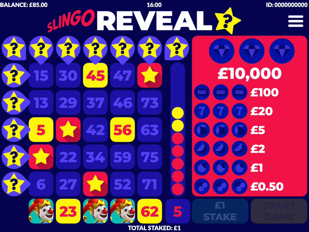 Slingo Reveal Slot Grid