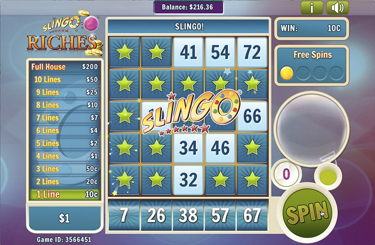 Slingo Riches Slot Slingo Win