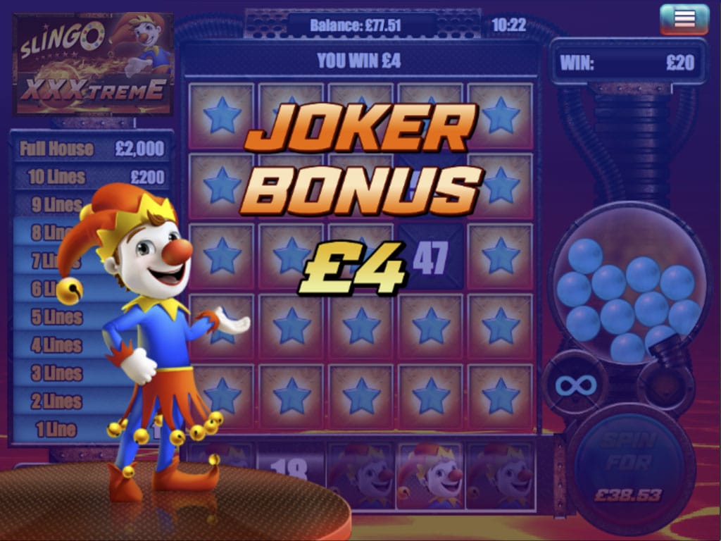 Slingo XXXtreme Slot Bonus Features