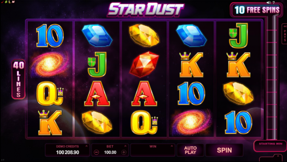 Stardust online casino gameplay